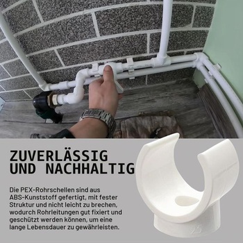 16mm PEX klipy, závesy na rúrky, objímky, držiaky na rúrky, 20 kusov závesov s U-hákom, držiaky