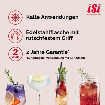 ISI Soda kapsule pre ISI Sodamaker Classic, Soda Siphon, Twist'n Sparkle a Gourmet Whip, 10 kusov,