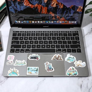 Sada 100 cestovných samolepiek AOZUO, cestovné samolepky na scrapbooking, samolepky do denníka na