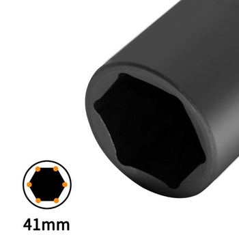 Šesťhranný nástrčný kľúč 41 mm, 1/2 palcový štvorhran, rázový uťahovák s chróm-molybdénovou