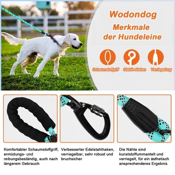 Vodítko pre psov, 1,2 m/1,5 m/2 m/3 m/5 m/10 m/15 m/20 m/30 m, s polstrovaným, robustným