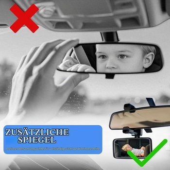 Spätné zrkadlo do auta pre bábätká, 360 ° nastaviteľné zadné zrkadlo pre bábätká s pružinovými