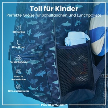 Detská fľaša na vodu ion8, nepriepustná, 350 ml (12 oz), Safari Recyclon