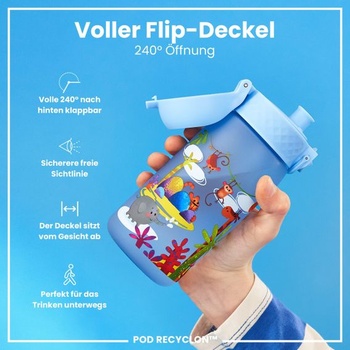 Detská fľaša na vodu ion8, nepriepustná, 350 ml (12 oz), Safari Recyclon