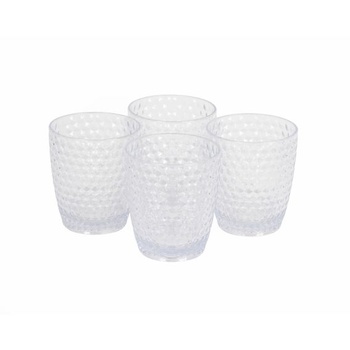 Súprava téglikov Cambridge Fete, 4dielna, 340 ml, číra, diamantový efekt