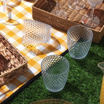 Súprava téglikov Cambridge Fete, 4dielna, 340 ml, číra, diamantový efekt