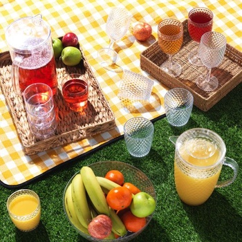 Súprava téglikov Cambridge Fete, 4dielna, 340 ml, číra, diamantový efekt
