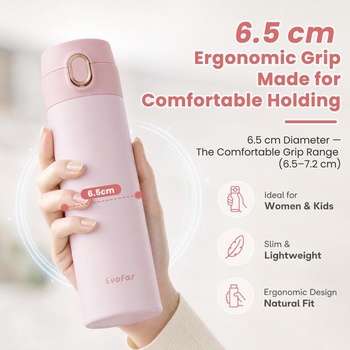 Nerezová termoska na vodu, 500 ml, nepriepustná, vhodná na sýtené nápoje, vhodná do umývačky riadu,