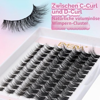 3D nadýchané shluky řas, EMEDA Individuální sada prodlužování řas 8 mm DIY shluky řas 3D efekt
