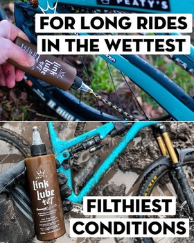 Peaty's LinkLube mazivo na mokré reťaze - mazivo na bicykle do mokrého počasia, zmes oleja na