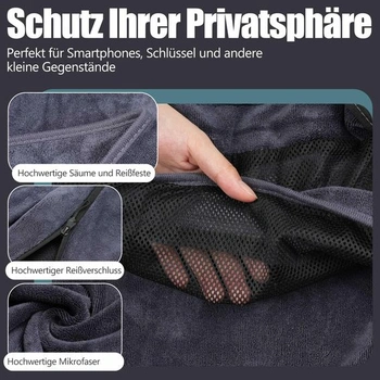 Fitness ručník 120x50cm, sportovní ručník s kapsou na zip, mikrovláknový ručník vyrobený z vysoce