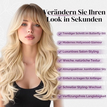 Paruka BARSDAR Přírodní blond ombre 56cm