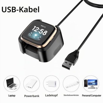 Nabíjecí kabel Tobfit pouze pro Fitbit Versa 2, nabíjecí kabel USB (96 cm)