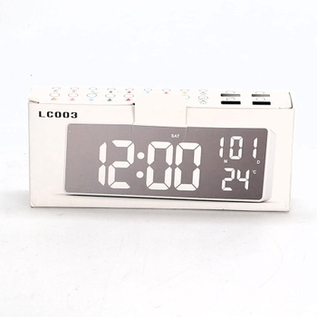 Digitálny budík flintronic, LED digitálny budík s veľkým displejom teploty, stolné hodiny s 2