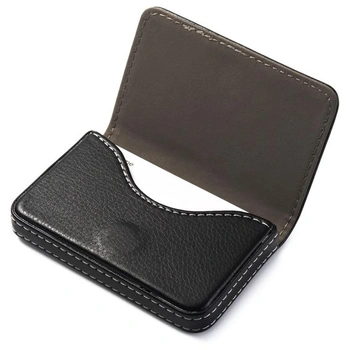 Pouzdro na vizitky z umělé kůže, černé, 9,6*6,5*2 cm*1