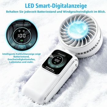 Ruční ventilátor TOGETDREAM s ledovým chlazením, přenosný mini ventilátor s USB a 5 rychlostmi,