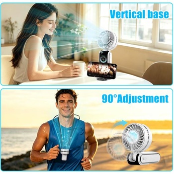Ruční ventilátor TOGETDREAM s ledovým chlazením, přenosný mini ventilátor s USB a 5 rychlostmi,