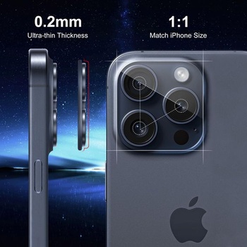 Ochranné puzdrá na objektív fotoaparátu (3 ks), kompatibilné s iPhonom 15 Pro 6,1 palca a iPhonom