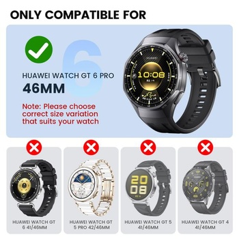 Puzdro Neitra 2 kusy pre Huawei Watch GT6 Pro 46mm, pevné PC, ochranné nárazníky, číre + čierne (s