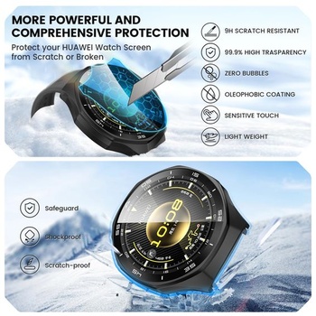 Puzdro Neitra 2 kusy pre Huawei Watch GT6 Pro 46mm, pevné PC, ochranné nárazníky, číre + čierne (s
