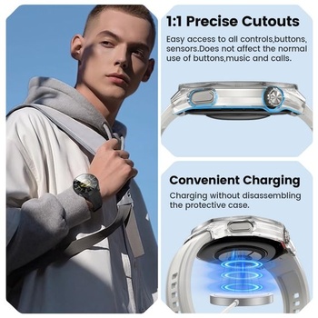 Puzdro Neitra 2 kusy pre Huawei Watch GT6 Pro 46mm, pevné PC, ochranné nárazníky, číre + čierne (s