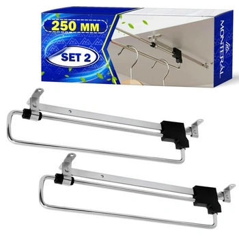 2 výsuvné šatníkové tyče do šatníkových skríň, 250 mm,…