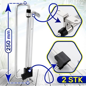 2 výsuvné šatníkové tyče do šatníkových skríň, 250 mm, strieborné