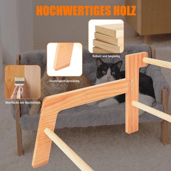 Veľký drevený pelech pre mačky - 71x47cm Veľká pohovka pre mačky