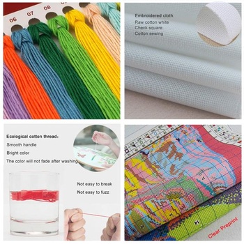 Leczany DIY sada pre krížikové vyšívanie: Kompletný sortiment predtlačených štartovacích sád pre
