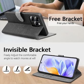 Kožený kryt na telefón pre Blackview Oscal Tiger 13 5G, peňaženka s RFID ochranou, magnetické