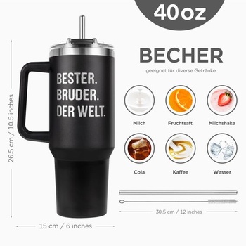 Dárek pro bratra, termohrnek o objemu 1227 ml s víčkem a brčkem