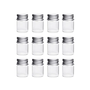 5ml fľaštičky, číre sklenené fľaštičky na cukrovinky s hliníkovým skrutkovacím uzáverom, silné,