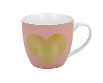 Hrnek Velké srdce, růžový 400 ml, II. jakost