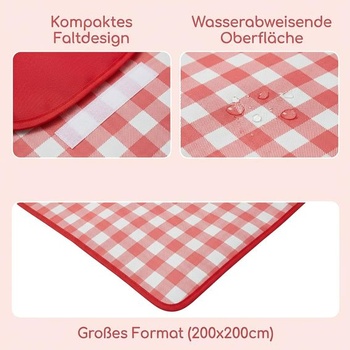 Pikniková deka 200x200, nepromokavé piknikové deky