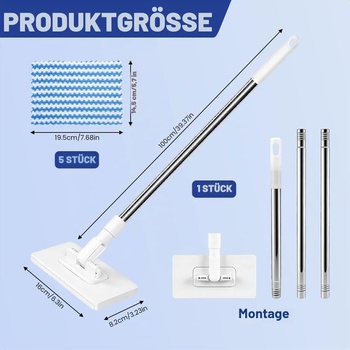 Mop s prítlačným upínacím systémom, mini mop s automatickou výmenou handričky