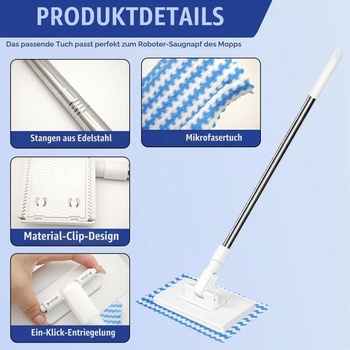 Mop s prítlačným upínacím systémom, mini mop s automatickou výmenou handričky