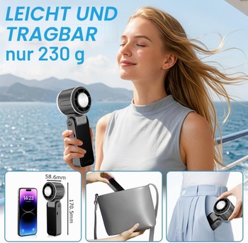 Ručný ventilátor Aolso skladací 3v1 sivý