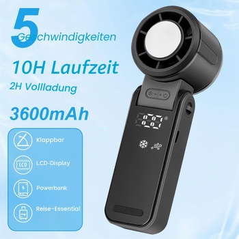 Ručný ventilátor Aolso skladací 3v1 sivý