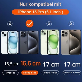 Puzdro ivoler pre iPhone 15 Pro s MagSafe, [ochrana fotoaparátu] odolné proti žltnutiu a