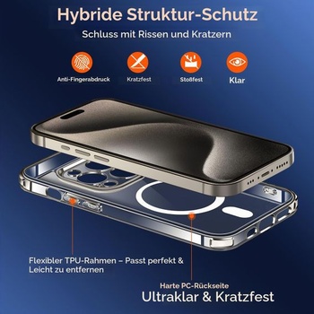 Pouzdro ivoler pro iPhone 15 Pro s MagSafe, [ochrana fotoaparátu] odolné proti žloutnutí a