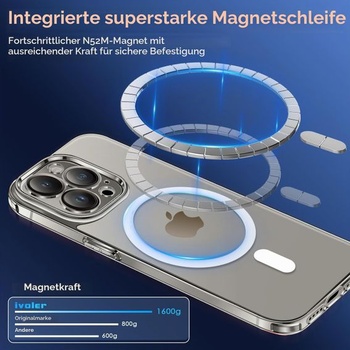 Puzdro ivoler pre iPhone 15 Pro s MagSafe, [ochrana fotoaparátu] odolné proti žltnutiu a