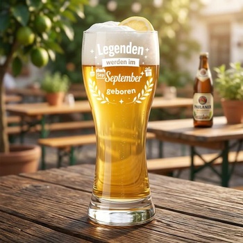 Darčeky pre mužov, Legendy sa rodia v septembri, pivné poháre 470 ml. Vtipný narodeninový darček pre otca,