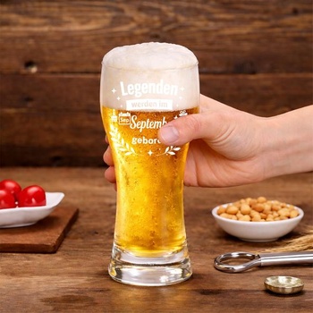 Darčeky pre mužov, Legendy sa rodia v septembri, pivné poháre 470 ml. Vtipný narodeninový darček pre otca,