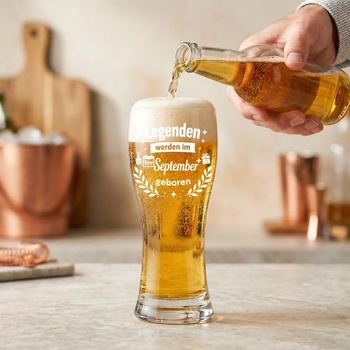 Darčeky pre mužov, Legendy sa rodia v septembri, pivné poháre 470 ml. Vtipný narodeninový darček pre otca,