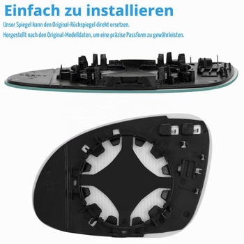 Náhradné sklo zrkadla Mingke pre Volkswagen (VW) Golf 5 MK5 2003-2009, Passat B5.5 B6 2004-2011,