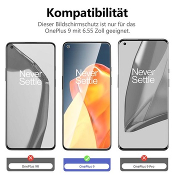 NOVINKA Ochranná fólia na displej pre OnePlus 9, tvrdené sklo, 6,55 palca, priehľadná