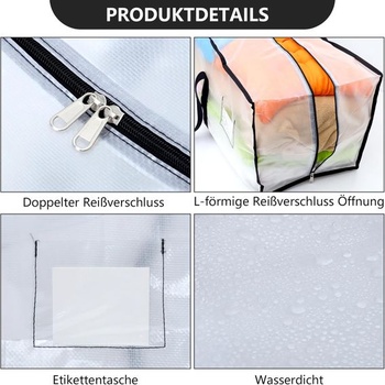 Dntorx 2 kusy úložných tašiek s objemom 120 l, odolné sťahovacie tašky, priehľadné sťahovacie krabice,