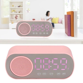 Tbest Budík na baterie Beeben, R R, Budík, Budík s Bluetooth reproduktorem, Dívčí budík, Budík,