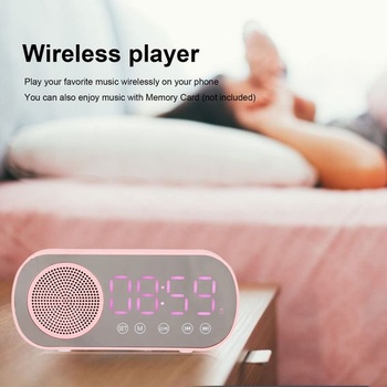Tbest Budík na batérie Beeben, R R, Budík, Budík s Bluetooth reproduktorom, Dievčenský budík, Budík,