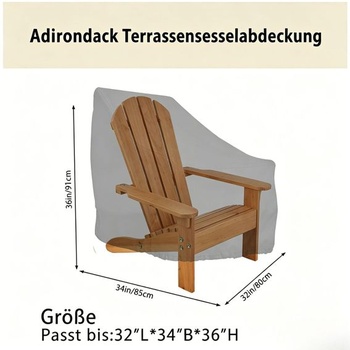 Potah na židli Adirondack 80×85×91cm, ochranný potah na zahradní židli, 210D Oxford, 1 kus